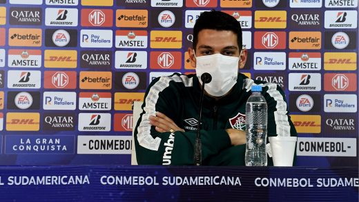 Nino participou de entrevista coletiva pós Fluminense x Unión Santa Fe pela Sula 2022