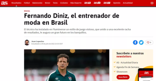 Diniz é destaque em jornal espanhol