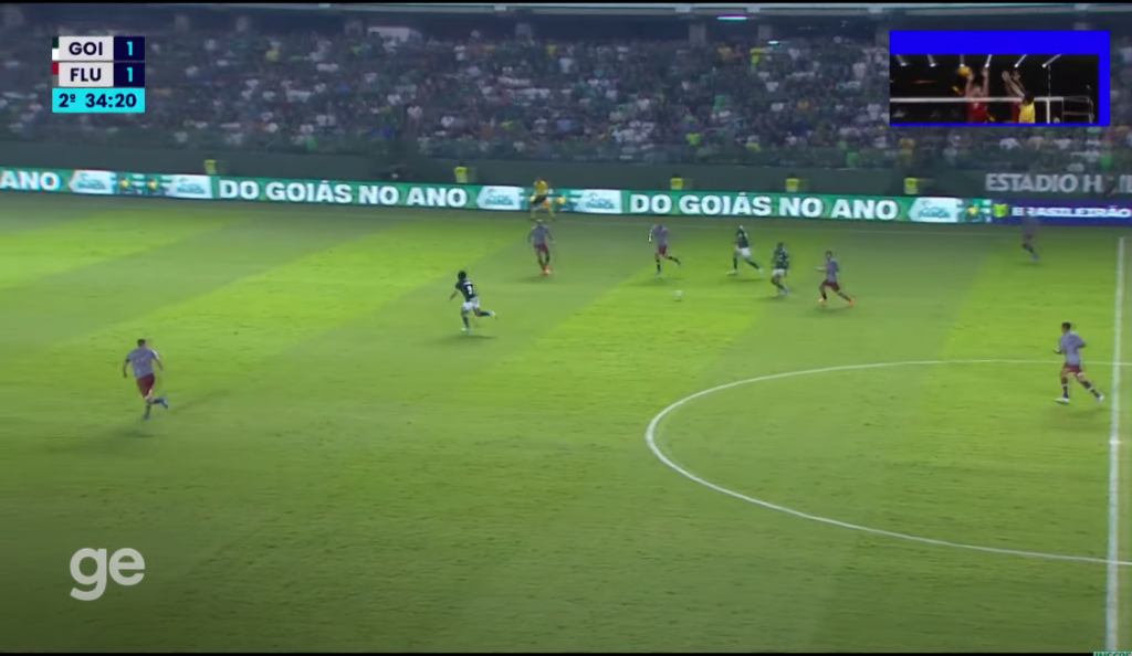 Lance do gol da virada do Goiás sobre o Fluminense