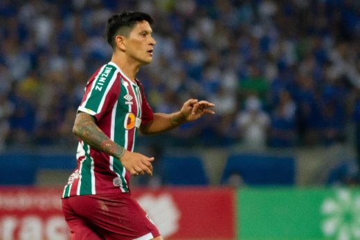 Germán Cano comemora gol contra o Cruzeiro