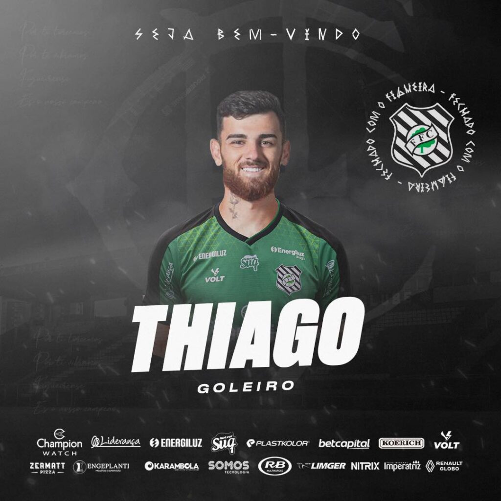 Thiago Gonçalves sendo anunciado pelo Figueirense