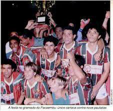 Jogadores do Fluminense comemorando o quinto dos cinco títulos da Copinha em 1989