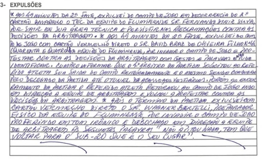 FERJ divulga súmula do clássico com as explicações das expulsões