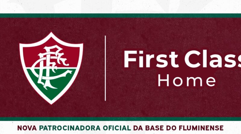 Fluminense anuncionando a First Class como nova patrocinadora da base