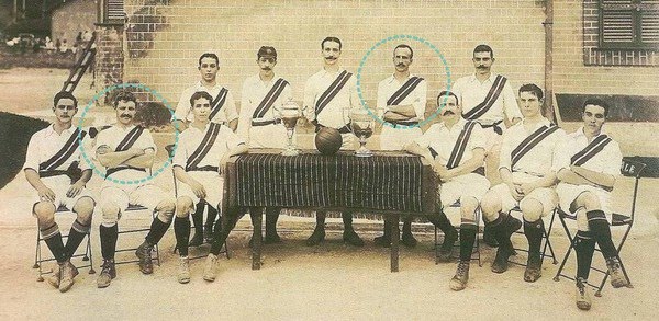 Buchan e Etchegaray no Fluminense em 1908