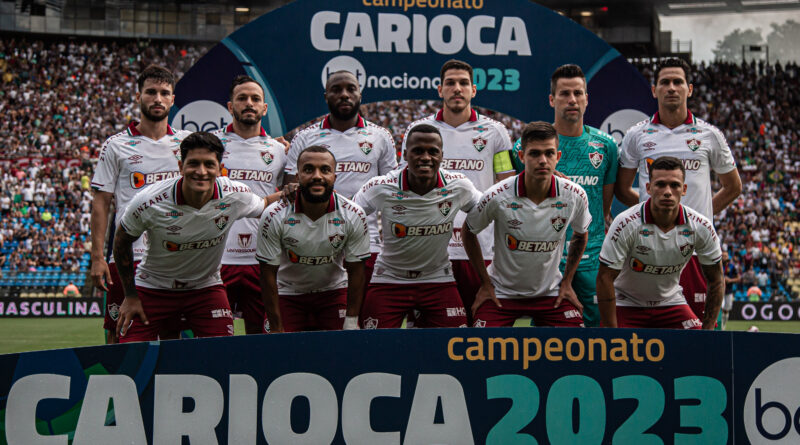 Time do Fluminense antes da partida contra o Madureira