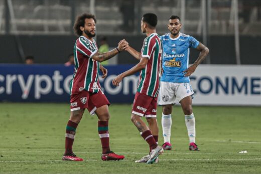 Marcelo contra o Sporting Cristal na Libertadores / Foto: Reprodução Fluminense