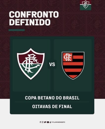 Fluminense enfrenta Flamengo pelas oitavas da Copa do Brasil 