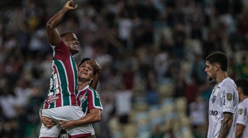 Germán Cano e Jhon Arias comemoram gol em Fluminense 5 x 3 Atlético-MG / Foto: Fluminense FC