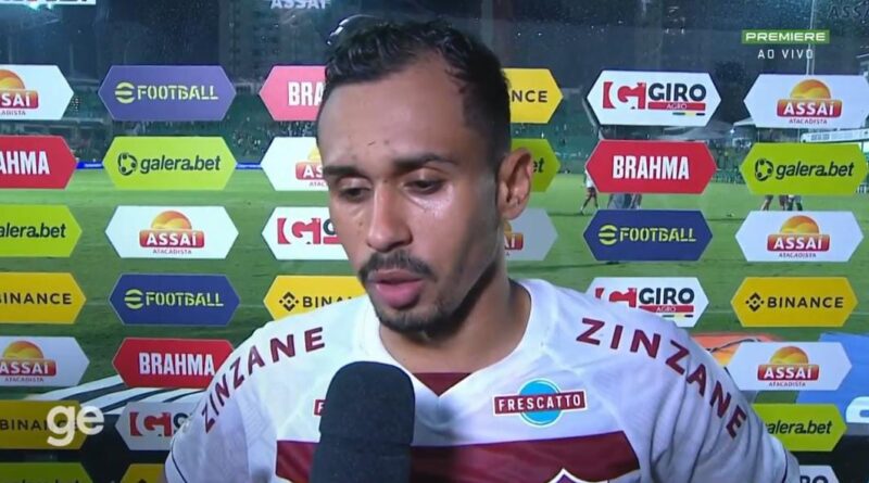 Lima na entrevista pós Fluminense 2 x 2 Goiás / Foto: Reprodução GE