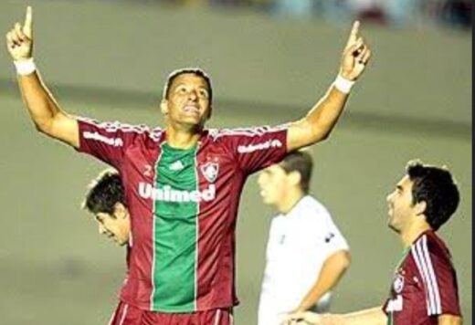 Washington comemora gol em Fluminense 3 x 0 Goiás / Foto: Reprodução Jornalheiros