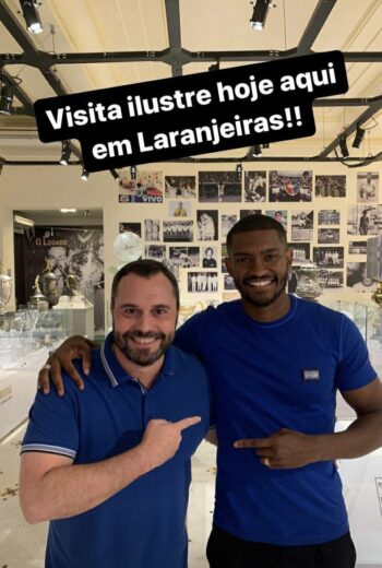 Mário Bittencourt posta foto com Marlon, que já está acertado com o Fluminense: “Visita ilustre” 