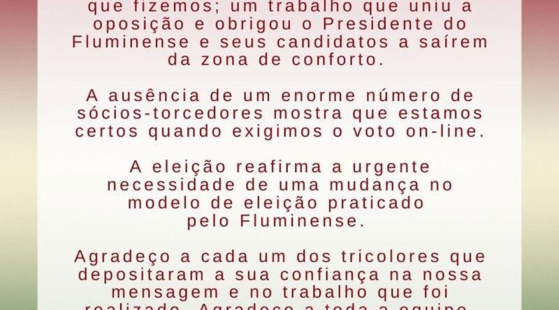 Após derrota na eleição, Ademar se pronuncia: “Saímos vitoriosos pela campanha limpa que fizemos”