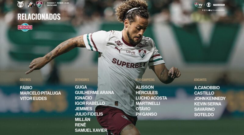 Com Freytes fora, Fluminense divulga relacionados para clássico contra o Vasco