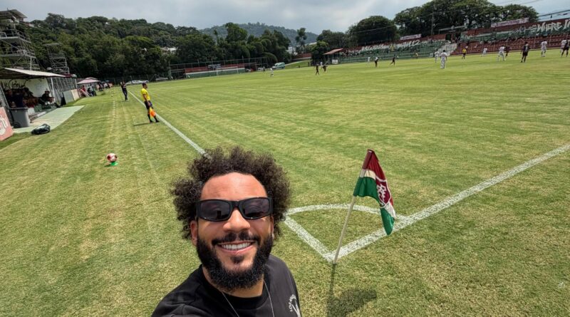 Marcelo visita estádio em Xerém para acompanhar a partida entre Fluminense x Bangu pelo Sub-20