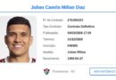 Jullián Millán aparece no BID da CBF e está liberado para estrear pelo Flu
