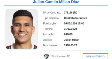 Jullián Millán aparece no BID da CBF e está liberado para estrear pelo Flu