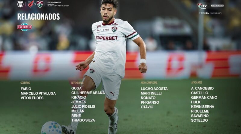 Em alta com Marcão, Fluminense tem retornos importantes entre os relacionados para enfrentar o Athletico-PR